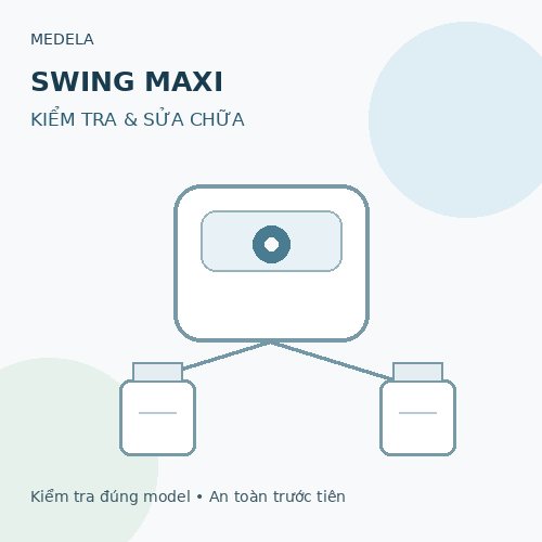Hình minh họa Medela Swing Maxi và các bước kiểm tra máy hút sữa an toàn