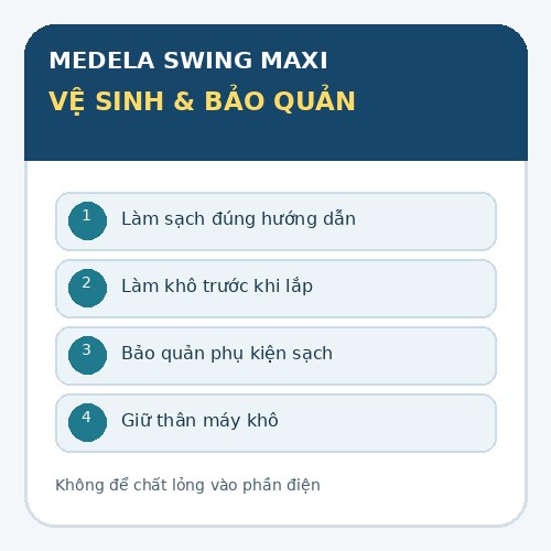 Infographic hướng dẫn vệ sinh và bảo quản Medela Swing Maxi an toàn